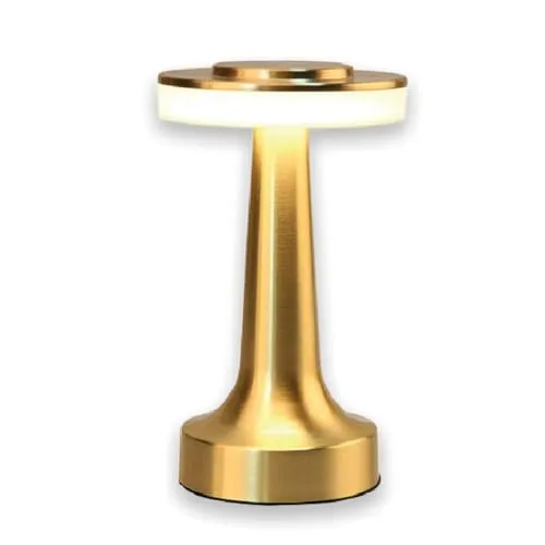 Luxus - Tischlampe Touch - Beau - Gold - H21 x Ø9 - Terrassenlampe - Schreibtischlampe - LED - Wiederaufladbar - Dimmbar - Kabellos - Tischlampe für innen und außen