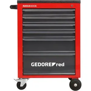 GEDORE-Red Werkzeugwagen R20150006, rot, 6 Schubladen - Werkstattwagen mit 6 Schubladen, Teleskop-Vollauszug und zentraler Verriegelung. Ideal für Ordnung und Mobilität in der Werkstatt.