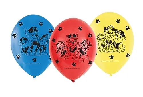 Amscan 9903825 - Latexballons Paw Patrol, 6 Stück, Luftballons