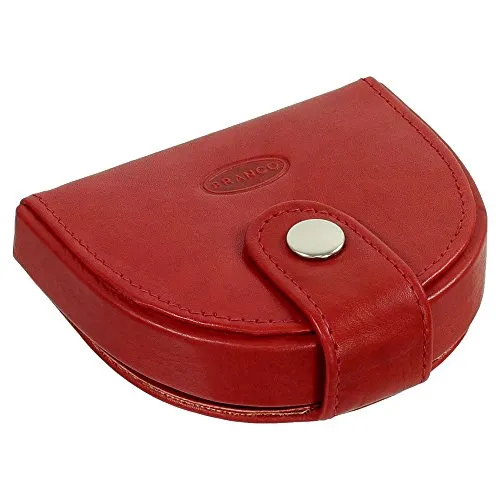 Branco Leder Herren Schütter Kleingeldbörse Münzbörse Schüttbörse Geldbörse Geldbeutel Portemonnaie weiches Rindsleder Farbe Rot