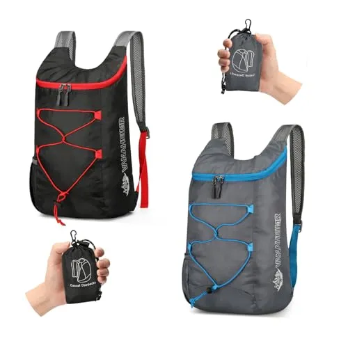 Sahunfri Ultraleichter Faltbarer Rucksack – Wasserabweisend & Kompakt