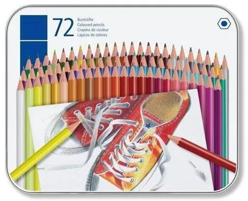 Staedtler Buntstifte 72 Stück - Schreibutensilien - 72-seitiges Set mit sechseckigen Buntstiften, ideal für kreative Kinder, PEFC-zertifiziert und in einer praktischen Metallverpackung.
