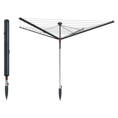 Vileda Wäschespinne SUN-RISE PREMIUM 50 m - Wäschespinne mit 50 m Leinenlänge, ideal für große Wäschemengen, wetterfest und mit patentiertem Spannsystem für faltenfreies Trocknen.