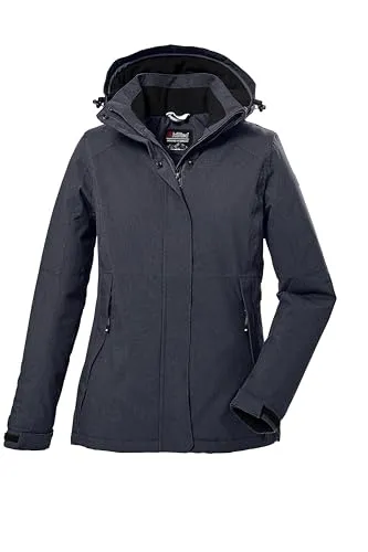 killtec KOW 37 WMN Jacket nachtblau - Wasserdichte Funktionsjacke für Damen - Funktionsjacke mit 10.000 mm Wassersäule und abnehmbarer Kapuze, ideal für Herbst und Winter. Atmungsaktiv und umweltfreundlich dank PFAS-freier Imprägnierung.
