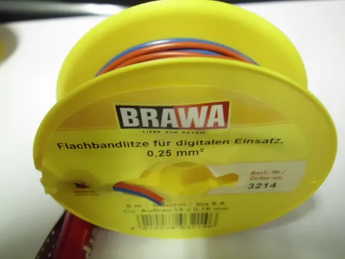 Brawa 3214 Flachbandlitze 0,25 mm² rot/blau 5 Meter NEU von BRAWA