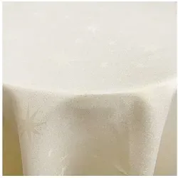 DecoHomeTextil Heimtextilmanufaktur Tischdecke Lurex Sterne Tischläufer Glitzer beige Oval 135x180 cm