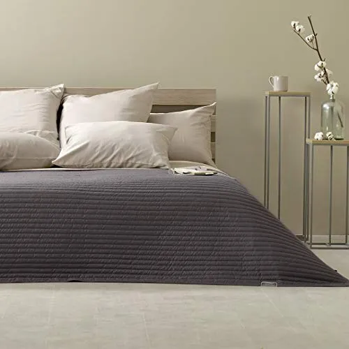 sei Design Luxus Tagesdecke Moderne Steppdecke Wohndecke Überwurf Sofadecke 220x240 220x260 (Living Trend - Schokobraun, 240 x 260 cm)