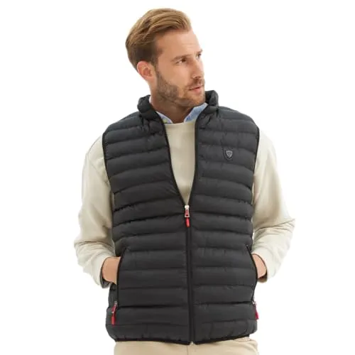 danger Herren Steppweste Wasserdicht Winddicht Atmungsaktiv Schwarz L