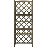 vidaXL Tannenholz Massiv Spalier - 55x30x140cm, stabile Rankhilfe mit 3 Ablagen für Pflanzen und Gartenornamente, ideal für Garten und Balkon