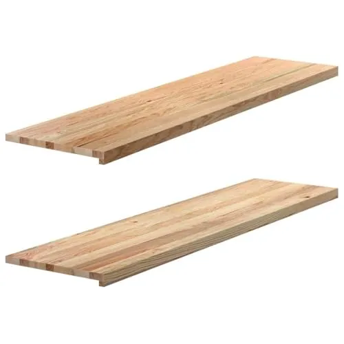 vidaXL Fensterbänke 2 Stk. Unbehandelt 160x40x2 cm - Massivholz Eiche - Fensterbänke aus unbehandeltem Eichenholz, robust und langlebig. Ideal zur Präsentation von Dekoartikeln und pflegeleicht durch glatte Oberfläche.