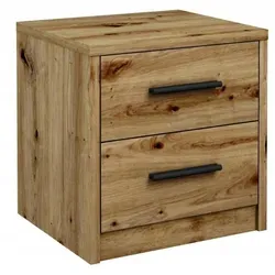 Matkam Möbel Nachttisch, Eiche Artisan, 40x41x35 cm - Eleganter Nachttisch im klassischen Stil, ideal für kleine Schlafzimmer. Mit zwei stabilen Schubladen und pflegeleichter Oberfläche bietet er praktischen Stauraum und vielseitige Ablagefläche.