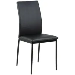 Livetastic Stuhl in Schwarz - Modern und Bequem - Esszimmerstuhl mit stilvollem Lederlook, gepolsterter Sitzfläche und Rückenlehne für hohen Komfort. Belastbar bis 110 kg, ideal für gemütliche Abendessen.