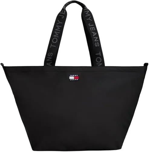 TOMMY JEANS TJW ESS DAILY TOTE - Damen Tragetasche - Stylische Umhängetasche aus Textil mit Logoflagge, ideal für den Alltag. Mit großzügigem Platzangebot (52x31x26cm) und praktischem Reißverschluss. Perfekt für modebewusste Frauen!