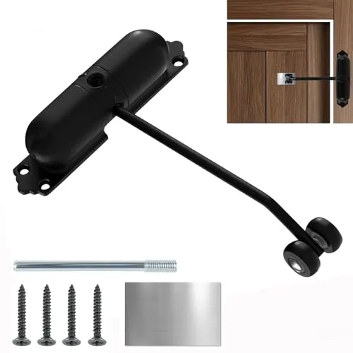 Automatischer Türschließer - Federbelasteter Tür Schließer für Innen- und Außenbereich - Türschließer für Türen bis 40kg, mit geräuscharmem Doppelfederdesign für sanftes Schließen und erhöhte Sicherheit.