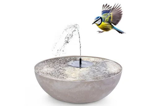 matches21 HOME & HOBBY Wasserspiel Outdoor Solar Brunnen Set 45cm - Teichdekoration mit 2-tlg. Set, ideal für Ihren Garten. Der solarbetriebene Brunnen sorgt für entspannendes Plätschern und ist umweltfreundlich.