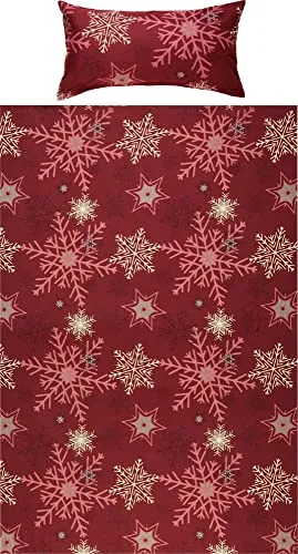 REDBEST Bettwäsche Biber weinrot Größe 1x 155x220 cm + 1x 40x80 cm