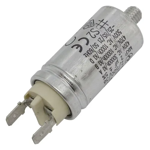 Anlaufkondensator Motorkondensator 2µF 470V 25x48mm Stecker 6,3x0,8mm Hydra MKP-