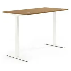 Schreibtisch höhenverstellbar 1800x605-1255x800mm Nuss - Ergonomischer Schreibtisch mit Memory-Handschalter und Kollisionsschutz. Die traversenfreie Konstruktion sorgt für maximale Beinfreiheit. Ideal für flexibles Arbeiten im Büro.