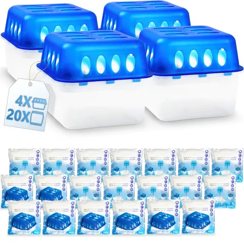 4x Luftentfeuchter Box 20x 400g Beutel Granulat Raum Entfeuchter Stopp Trockner