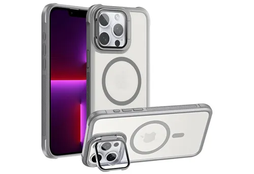 CoolGadget Handyhülle Hybrid CAM Handy Hülle für Apple iPhone 13 Pro Max 6,7 Zoll, Kameraschutzglas klappbar Schutzhülle Metallring für Magsafe Zubehör