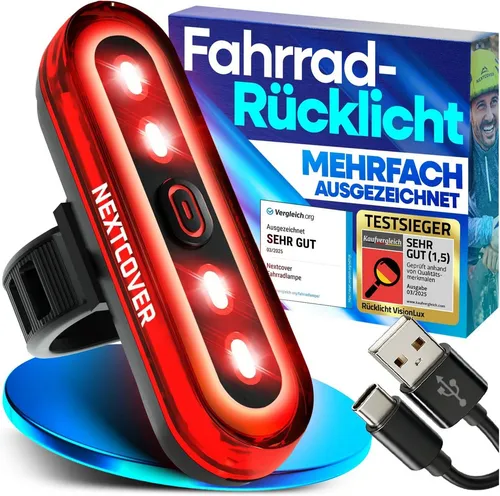 Nextcover Fahrrad-Rücklicht mit VisionLux LEDs und Bremslicht