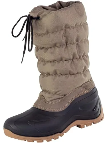 SPIRALE Stiefel Spirale Stella taupe Größe 38 - Modischer Damenwinterstiefel aus Nylon und PVC. Mit einem warmen Webpelz-Innenfutter und individueller Schnürung für optimalen Tragekomfort.
