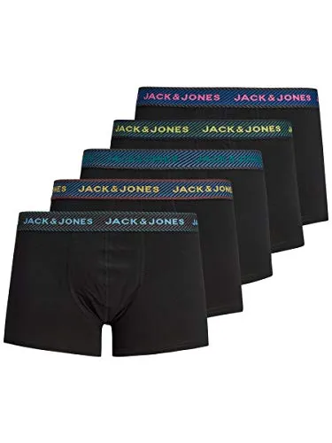 JACK&JONES PLUS Herren Jachuey Trunks 5 Pack - Herren-Boxershorts in Übergröße von JACK&JONES, hochwertig verarbeitet und stilvoll in eleganter Optik, ideal für Komfort und Stil.