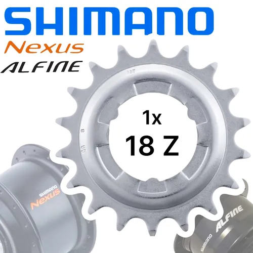 Shimano Nexus / Alfine Getriebenaben Verschleiss Ersatz Ritzel Silber 18 Zähne
