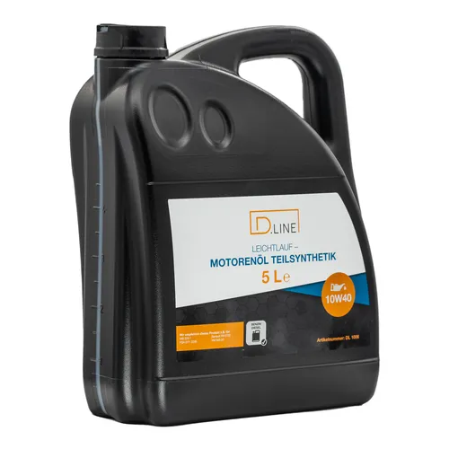 D.LINE Motorenöl 10W-40 SAE Leichtlauf Teilsynthetik 5 Liter Kanister (DL 1006)