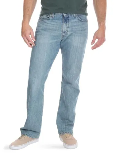 Wrangler Authentics Jeanshose, für Herren, reguläre Passform, Bequeme, elastische Taille, Blau