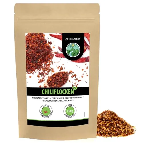 Alpi Nature Chiliflocken scharf 250g, Chilischoten, Chili Gewürz, scharfe Gewürze, Capsicum annuum