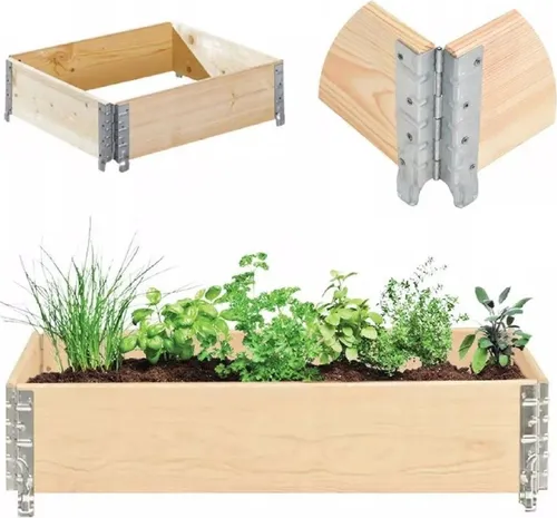 QLS Hochbeet Gartenbeet Pflanzbeet Kräuterbeet Box Holz Gartenkasten 120x120 10346