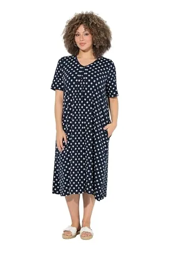 Ulla Popken Damen Midikleid in Übergrößen mit Sternen von Ulla Popken