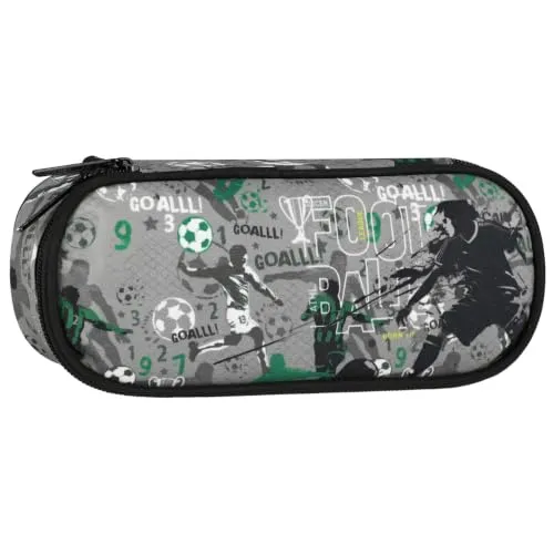 sarcia.eu Fußball Mehrfächer-Federmäppchen Oval Schul-Etui Jungen 22 x 10 x 5 cm (Fußball D)