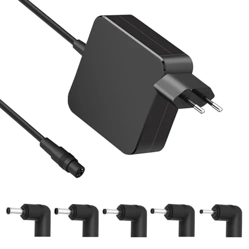 Universal-Ladegerät AC Adapter 65 W 45 W kompatibel mit Asus VivoBook ZenBook Notebook A52F A53E A53S A54C A55A A56C mit 5 verschiedenen Anschlüssen für einen einfachen Austausch