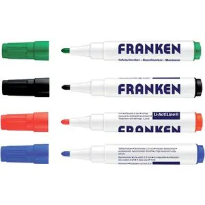 Franken Whiteboardmarker U-Act! Line Z1999, Rundspitze Strichbreite 2-6mm, abwischbar, 4 Stück