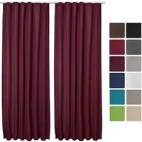 Beautissu Vorhang Amelie Luna 2er Set, Bordeaux - Fertiggardinen in Bordeaux, 140x245 cm, mit Kräuselband und Thermoeffekt für optimale Wärmeisolierung und stilvolle Fensterdekoration.