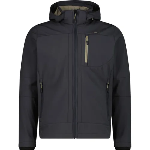 CMP Herren Zip Hoodie Softshell Jacke (Größe 3XL, schwarz)