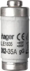 Hager LE1835 Sicherung D02 35A 400V gG mit Kennmelder
