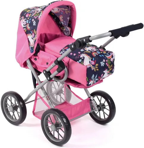 Bayer Chic 2000 - Puppenwagen Leni, 2in1 Kombipuppenwagen mit herausnehmbarer Tragetasche, Einhorn Design