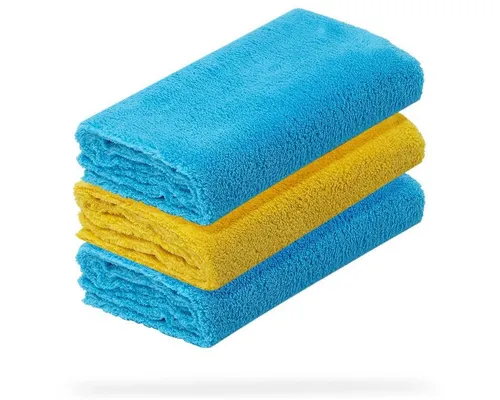 detailmate Auto Mikrofasertücher 3er Packung - 40x40cm – 550 GSM Mikrofasertuch (Mikrofaser, 40x40 cm, 3-tlg., Reinigungstuch - lackschonend - Poliertuch)