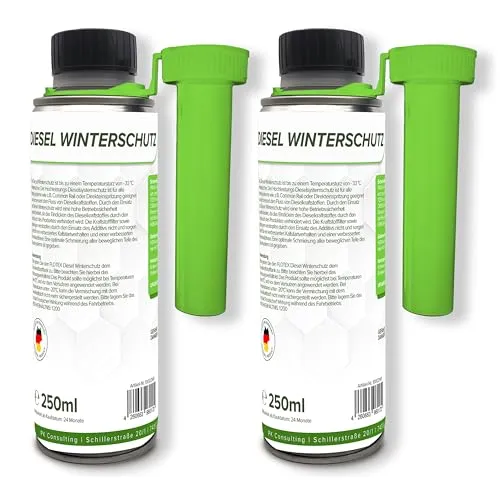 Flotex® - Winterschutz für Diesel | 2x250ml Diesel Additiv | Diesel Frostschutz für Dieselmotoren & Heizsysteme | Hoch ergiebig 1:200 | Frostschutz bis -33 Grad | Fließverbesserer
