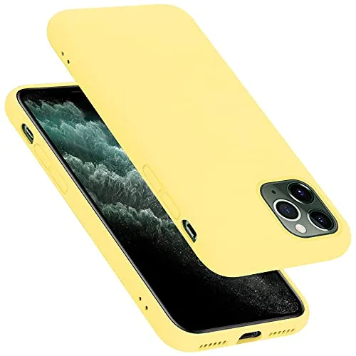 Cadorabo Hülle kompatibel mit Apple iPhone 11 PRO MAX Hülle Silikon Handyhülle für iPhone 11 PRO MAX Case aus flüssigem Silikon- Kratzfeste und stoßfeste dünne TPU Schutzhülle - Liquid GELB