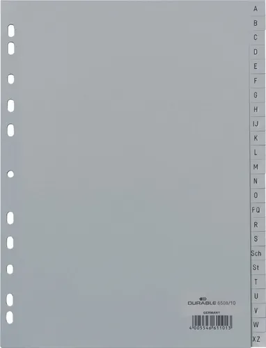 DURABLE Aktenordner Register A4 A-Z PP grau