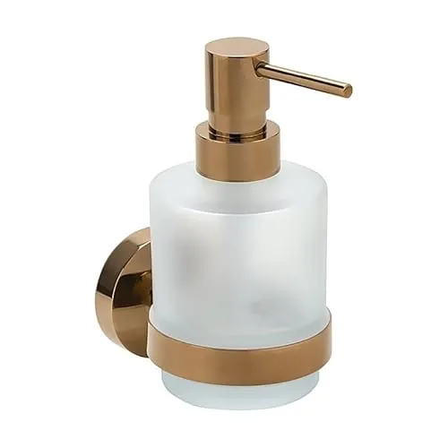 Brillantbad BORAL Seifenspender Mini aus Messing mit Milchglas in Gold Kupfer - Seifenspender für Bad & Küche, elegant und einfach zu montieren – wahlweise zum Bohren oder Kleben für flexibles Design.