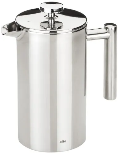 Cilio 540277 Kaffebereiter, Edelstahl, 1L - Espressokocher aus Edelstahl, mit Planboden für gleichmäßige Wärmeverteilung und ideal für Kaffeeliebhaber, geliefert in eleganter Geschenkverpackung.
