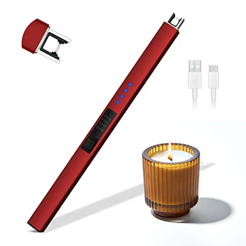 Rouclo Elektrisches Lichtbogen Feuerzeug - USB Aufladbar, Winddicht, Ideal für Kerzen und Grill - Feuerzeuge, umweltfreundliches, flammenloses Design mit USB-Ladefunktion, perfekt für drinnen und draußen, winddicht und sicher für alle Zündbedarfe.