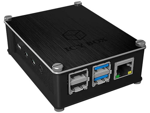 Produktbild ICY BOX Gehäuse für Raspberry Pi 4, aus Aluminium und Acryl IB-RP110 IB-RP108