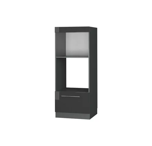 Vicco Mikrowellenumbauschrank Fame-Line, Anthrazit Hochglanz