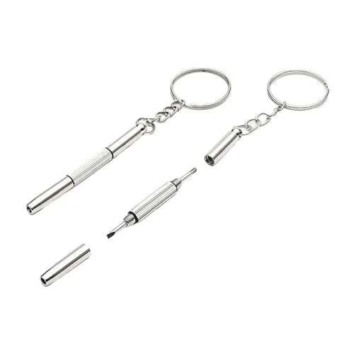 Schraubendreher Schlüsselanhänger zur Brillenreparatur Sonnenbrille Reparatur doppelseitig,2 pcs.